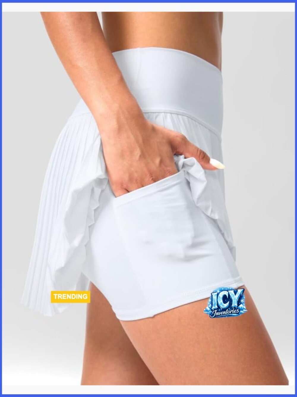 Pleated Tennis Skirt with Pockets High Waisted Athletic Skort - Picture 5 of 7